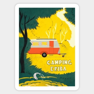 Vintage Caravan in Woodland Sticker